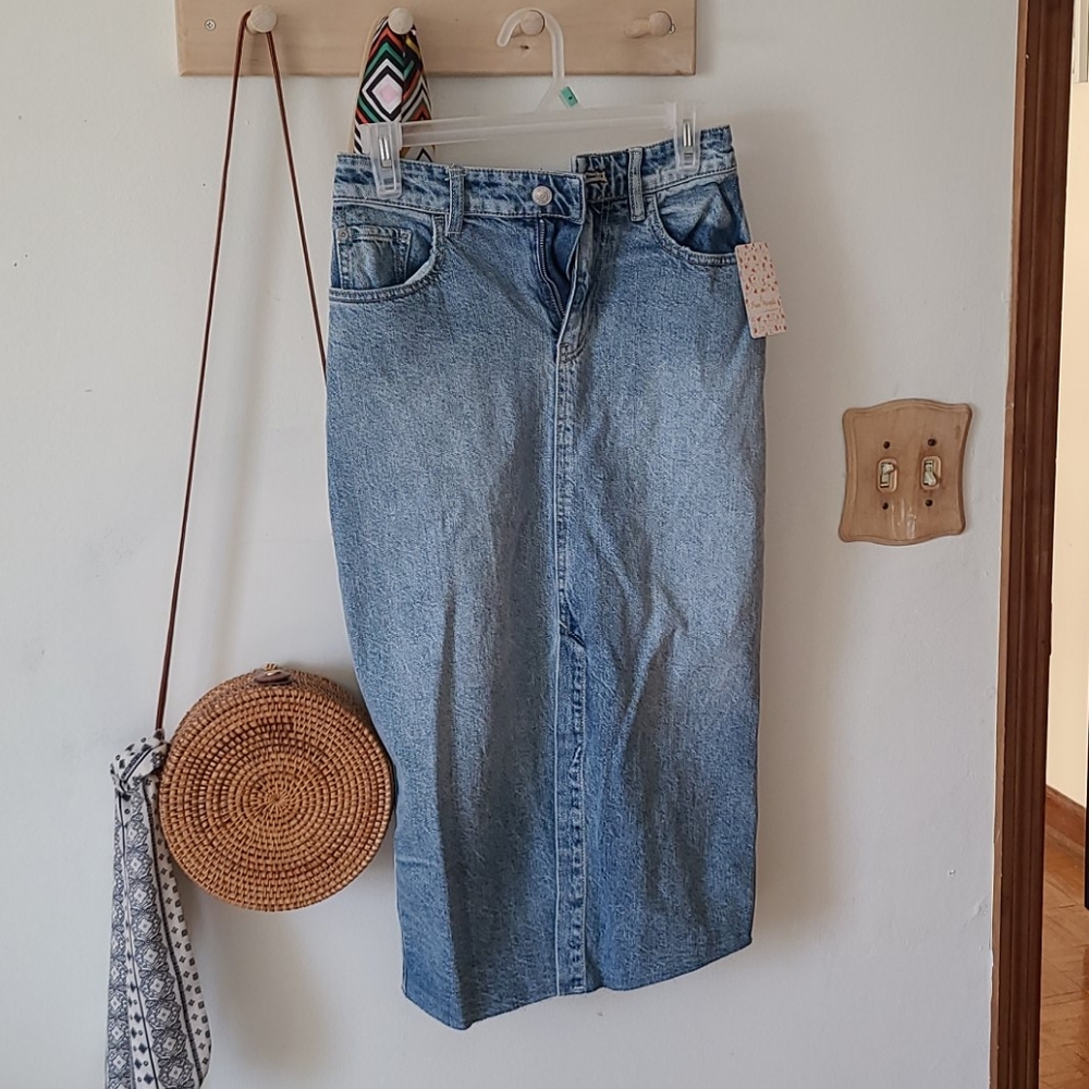 Free People Jean Skirt